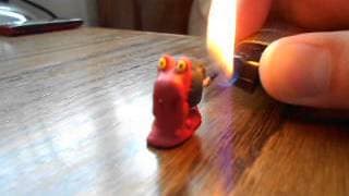 Tiny Magcargo Candle made with clay