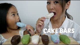 CAKE BARS | Mukbang | N.E Lets Eat