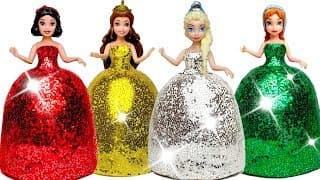 How to Make Play Doh Sparkle Dresses for Disney Princesses DIY