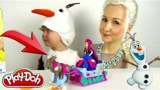 Сеня и Мама лепят из Пластилина Платье для Принцессы из Холодное Сердце