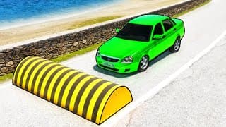 Cars vs Massive Speed Bumps - BeamNG Drive