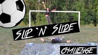 SLIP 'N' SLIDE SOCCER CHALLENGE!! (FOOTBALL)