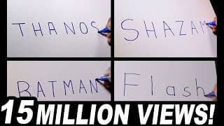 ARTIST TURNS WORDS INTO PICTURES! Drawing MARVEL and DC CHARACTERS from their NAMES!