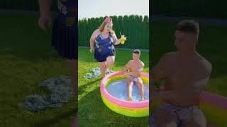 Swimming pool in just 1 day!? - She did it! #DIY #shorts