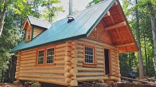 Father & Son Build their Dream Log Cabin in the Canadian Wilderness