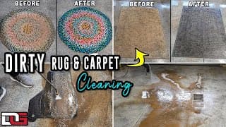 Satisfying DIRTY Rug & Carpet Cleaning | Muddy Garage Clean Up
