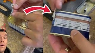 Open A Meat Can WITHOUT A Can Opener Using A Secret Key..🥷