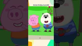 Oh No! Wolfoo lost tail! Little sister pranks Big brother 🤣 #shorts #siblingsong