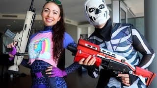 Fortnite HALLOWEEN Costumes + REAL LIFE Weapons!