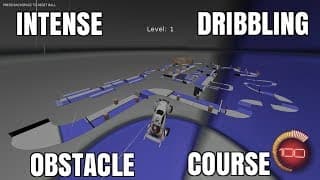 Intense Rocket League dribbling obstacle course.
