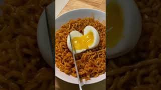 Cheese noodles with soft-boiled egg