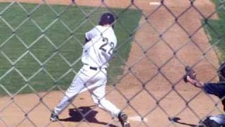 Spencer Hughes hits a double off the wall