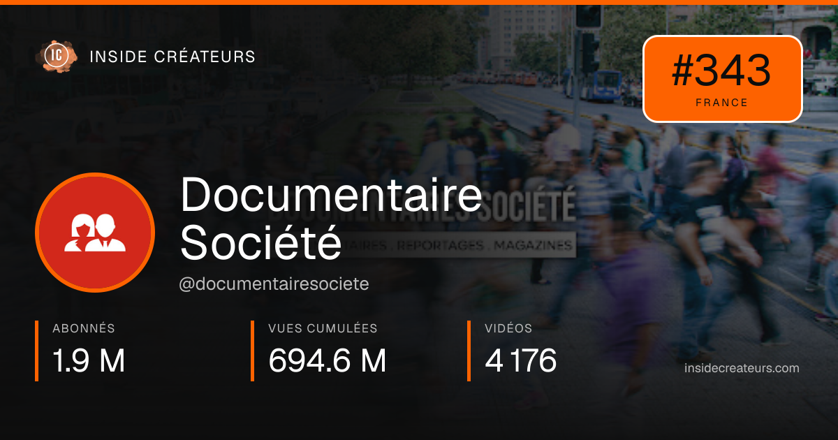 Carte statistiques de Documentaire Société