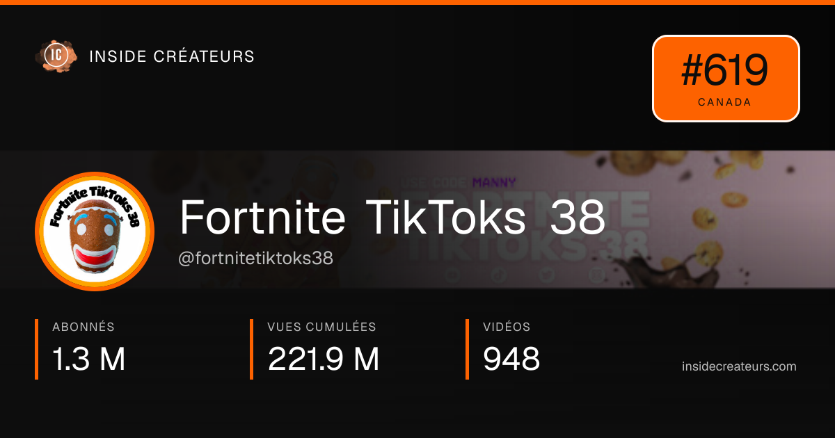 Carte statistiques de Fortnite TikToks 38