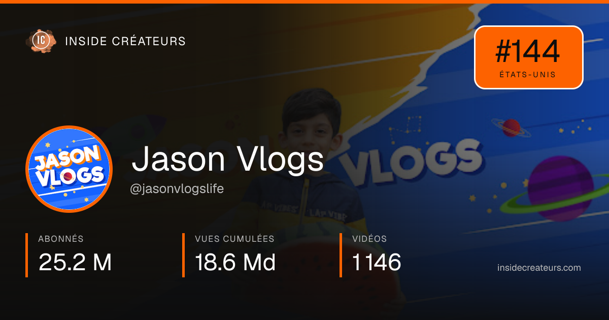 Carte statistiques de Jason Vlogs