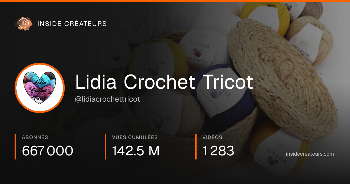Carte statistiques de Lidia Crochet Tricot