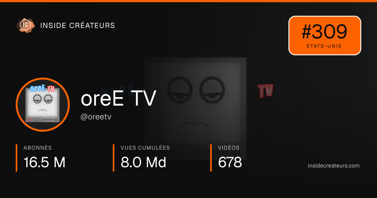 Carte statistiques de oreE TV