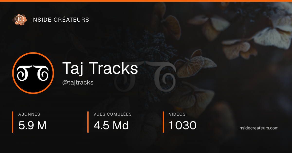 Carte statistiques de Taj Tracks