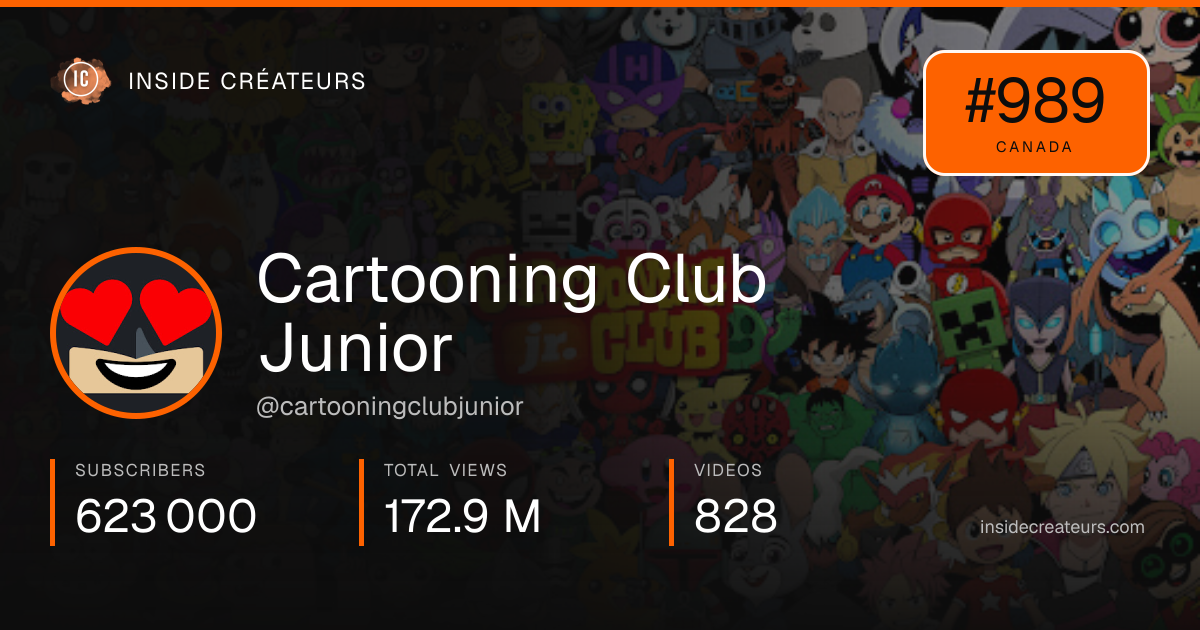 Cartooning Club Junior stats card