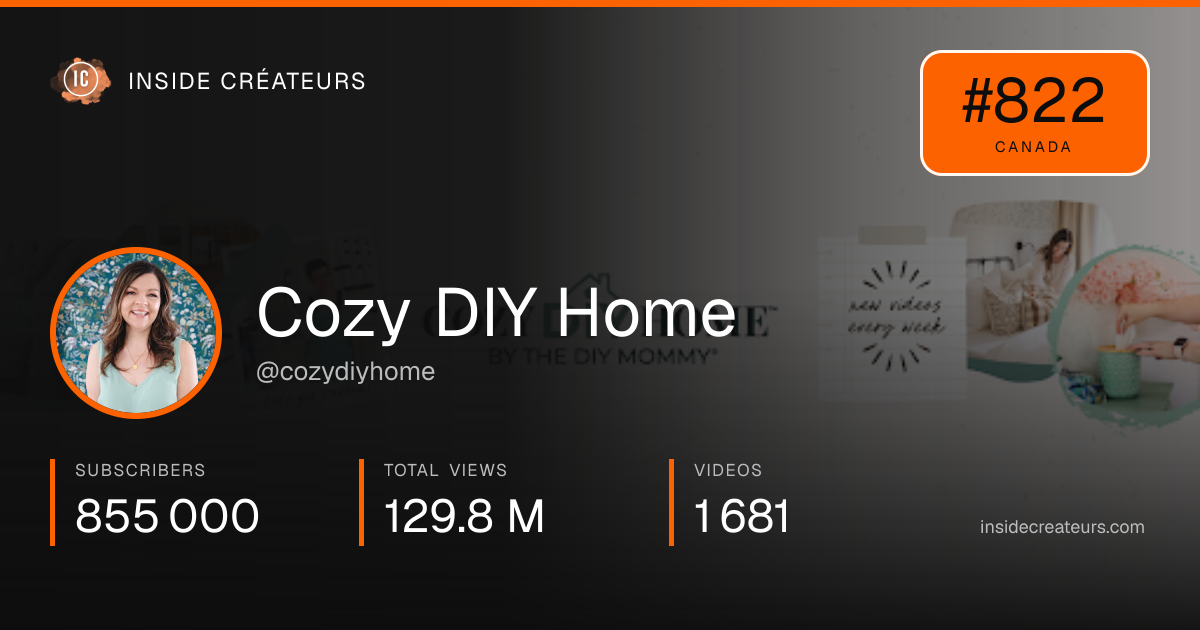 Cozy DIY Home stats card