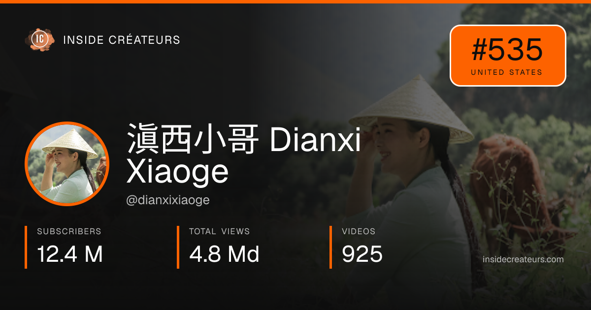 滇西小哥 Dianxi Xiaoge stats card