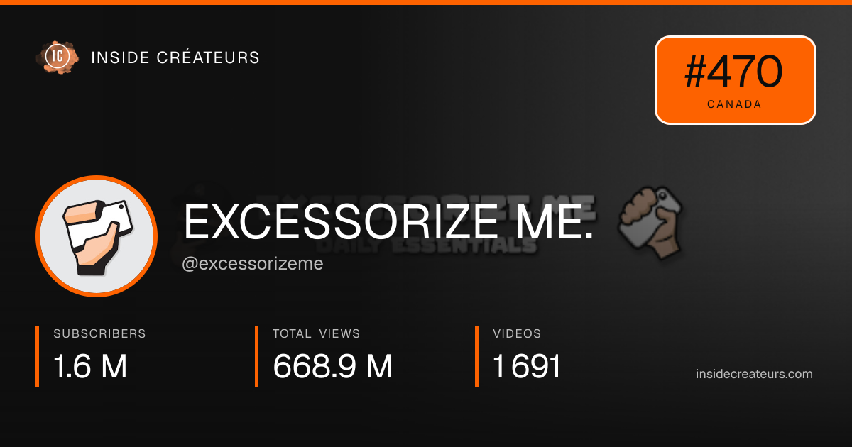 EXCESSORIZE ME. stats card