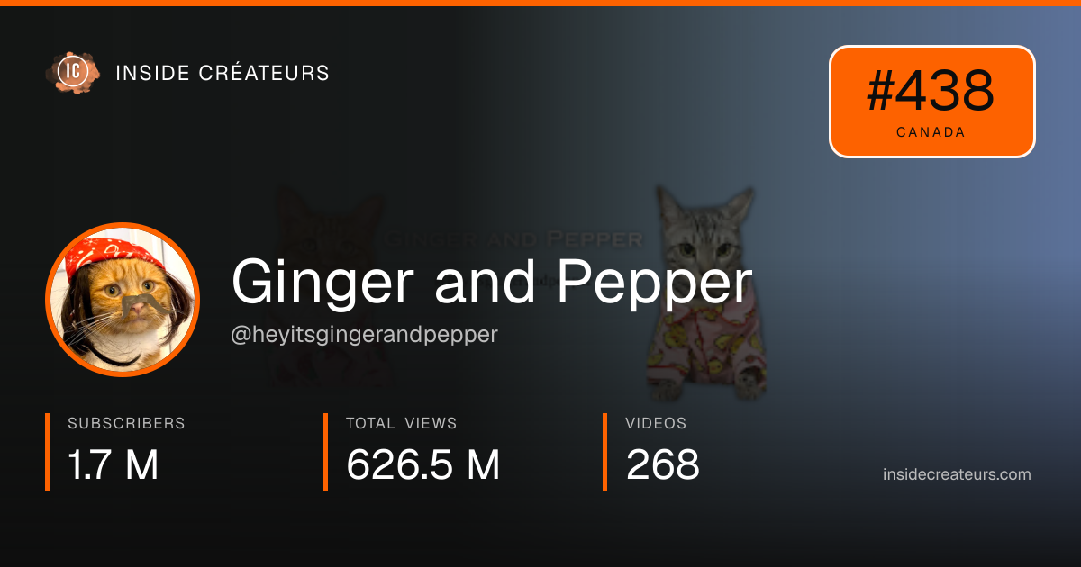 Ginger and Pepper stats card