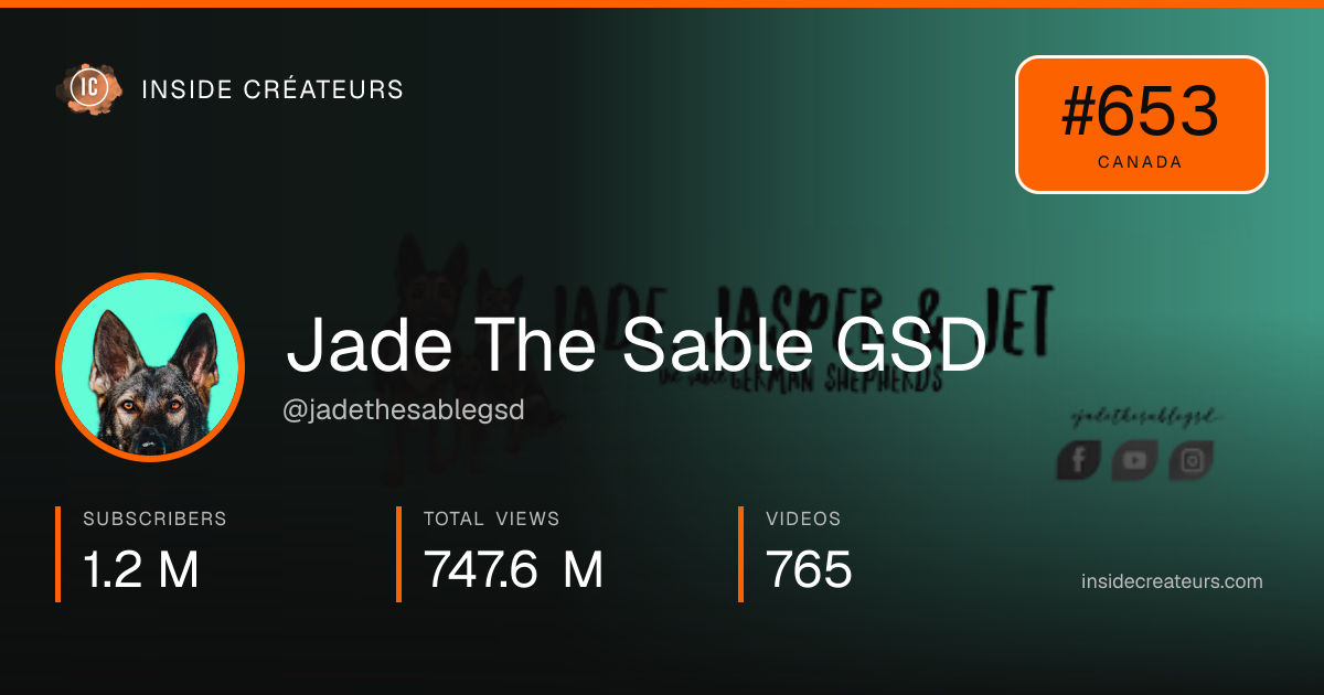 Jade The Sable GSD stats card