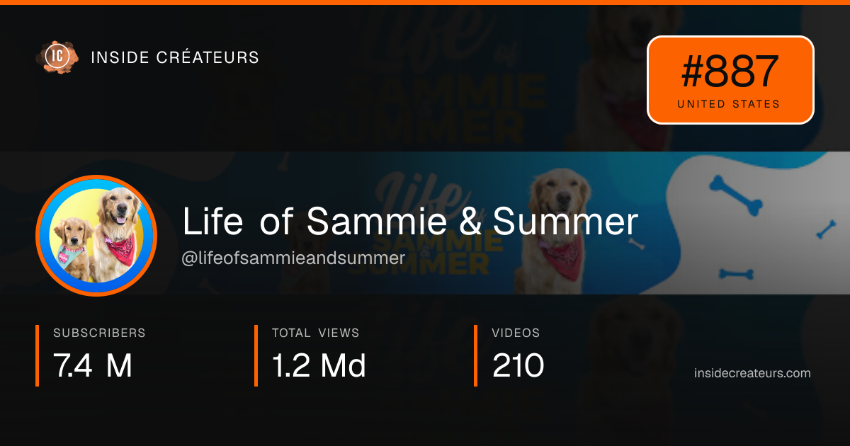 Life of Sammie & Summer stats card