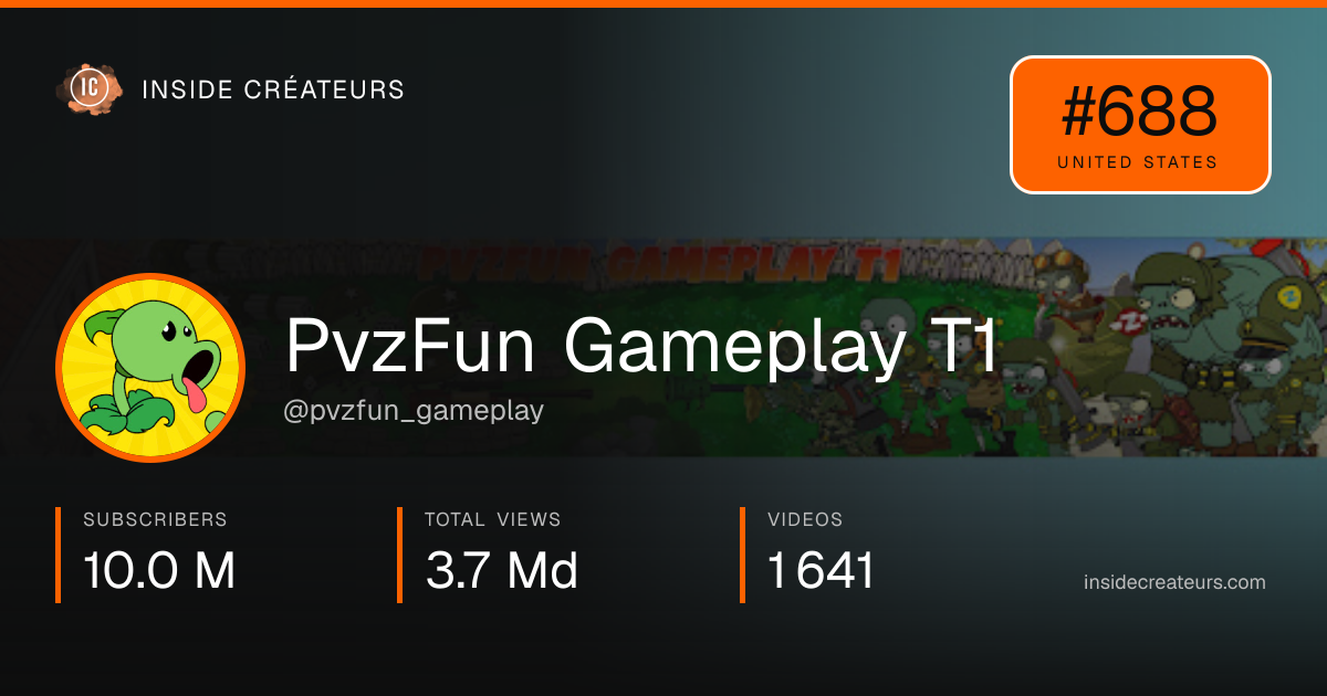 PvzFun Gameplay T1 stats card