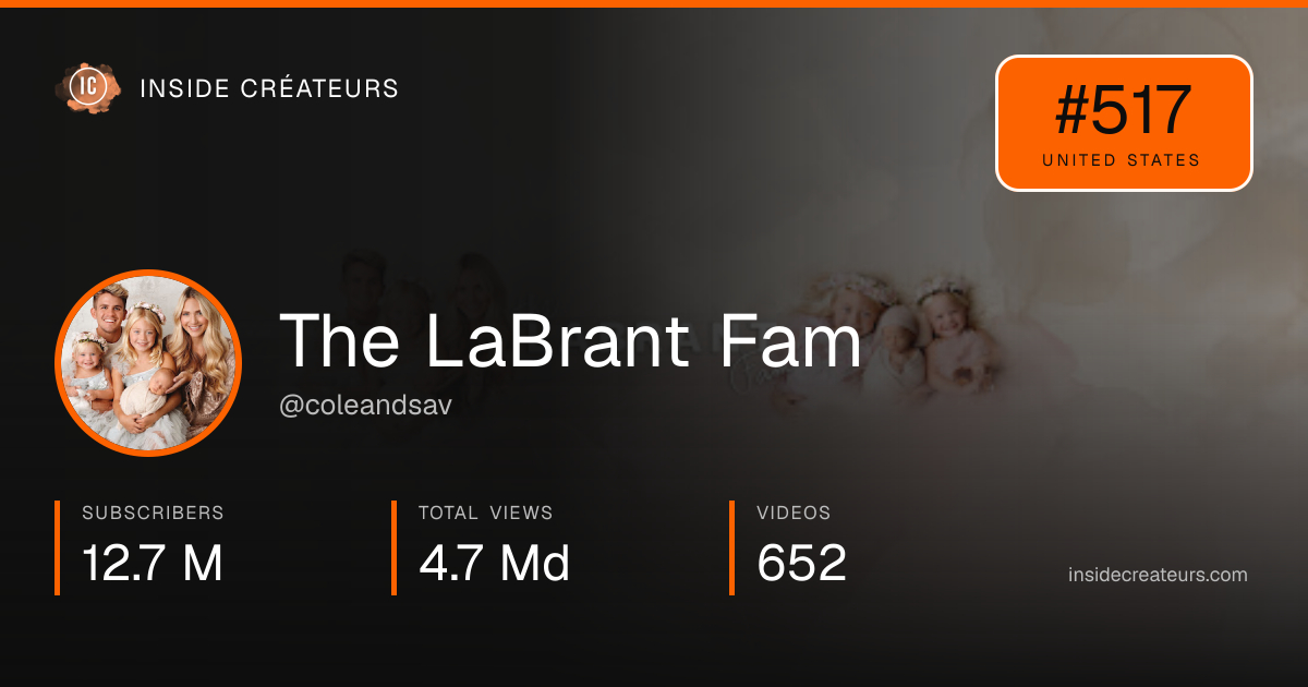The LaBrant Fam stats card
