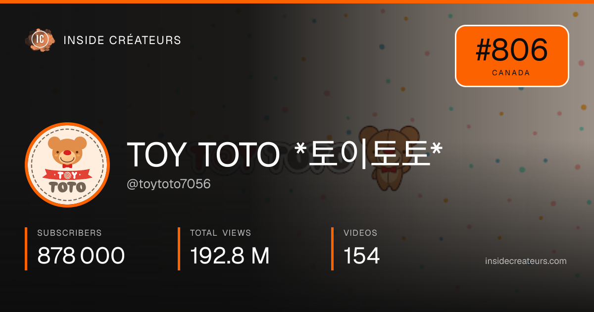 TOY TOTO *토이토토* stats card
