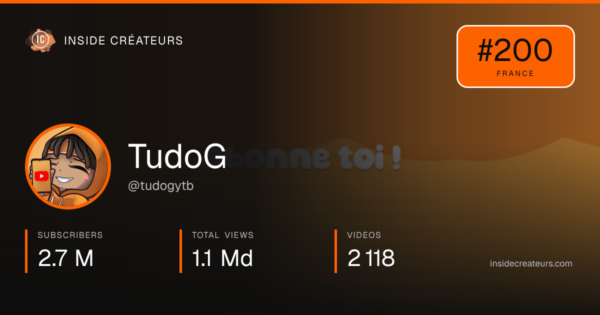 TudoG stats card
