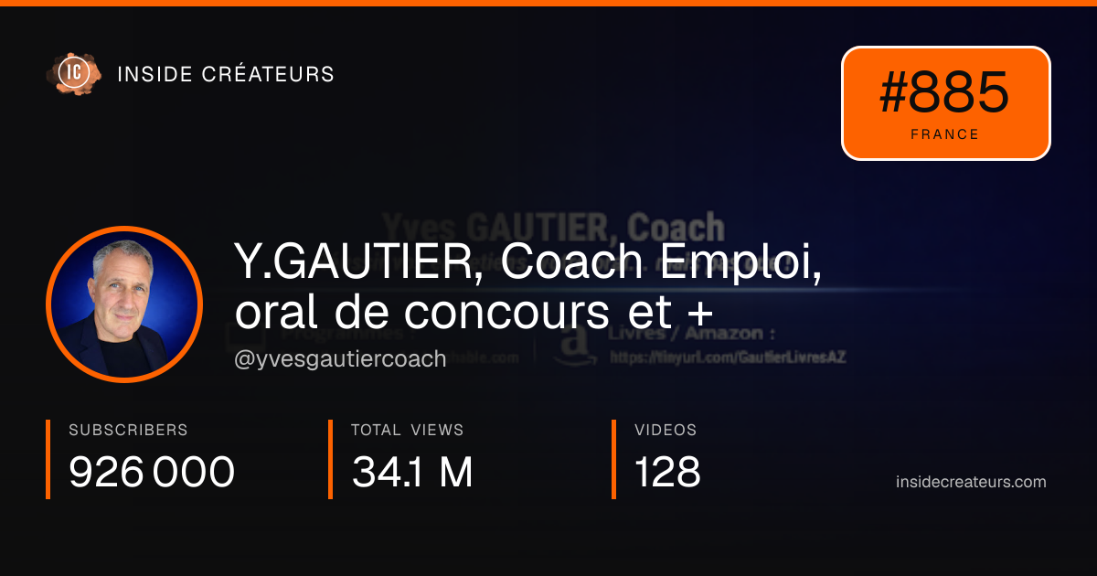 Y.GAUTIER, Coach Emploi, oral de concours et + stats card